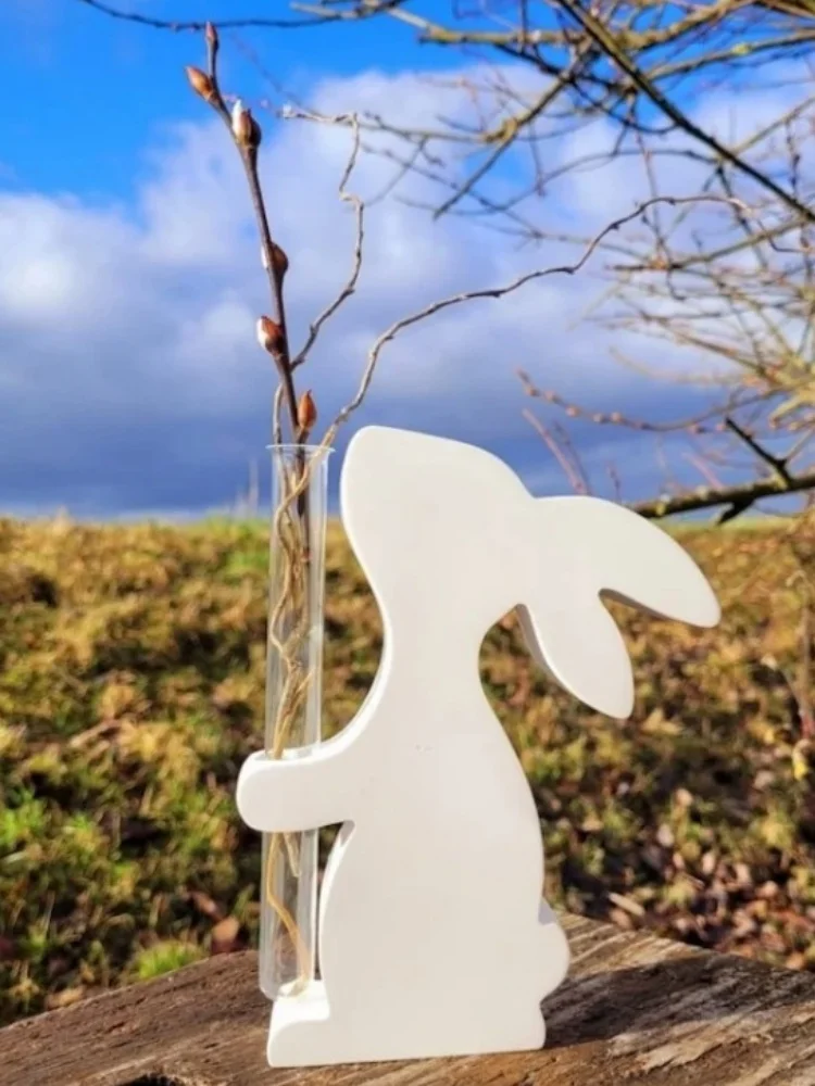 1pc molde de silicone de coelhinho da páscoa para vaso hidropônico, artesanato de arranjo de flores