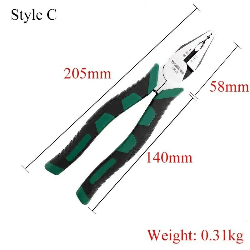 

6/8/9 inches Multifunctional Crimping Pliers Super Alloy Wire Stripper Cable Cutters Essential Terminal Crimping Hand Tools