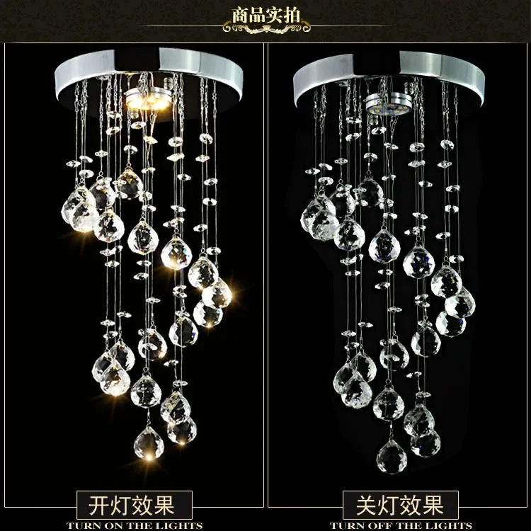 

Modern Mini Crystal Ceiling Light Fixture Spiral Crystal Lamp Crystal lustre Light fitting LED for Aisle Hallway Porch Staircase