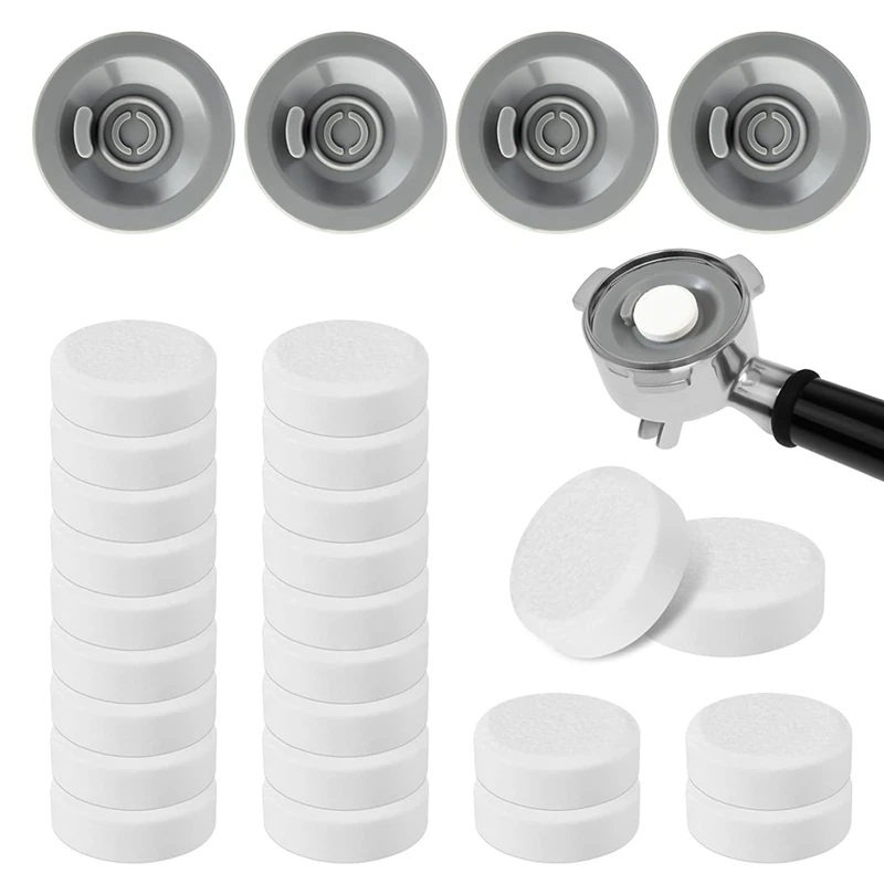 DT39 24 Pack Cleaning Tablets & 4 Pack 54mm Backflush Discs, Espresso Filter Kit for Breville Machines