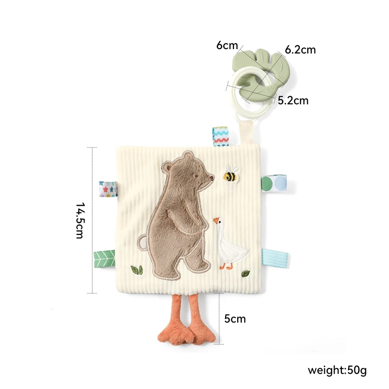 Infants Newborn Gift Soft Cotton Baby Sensory Toy Activity Cube Rattle Teething Book Mirror Crinkle Paper Early Development Toy