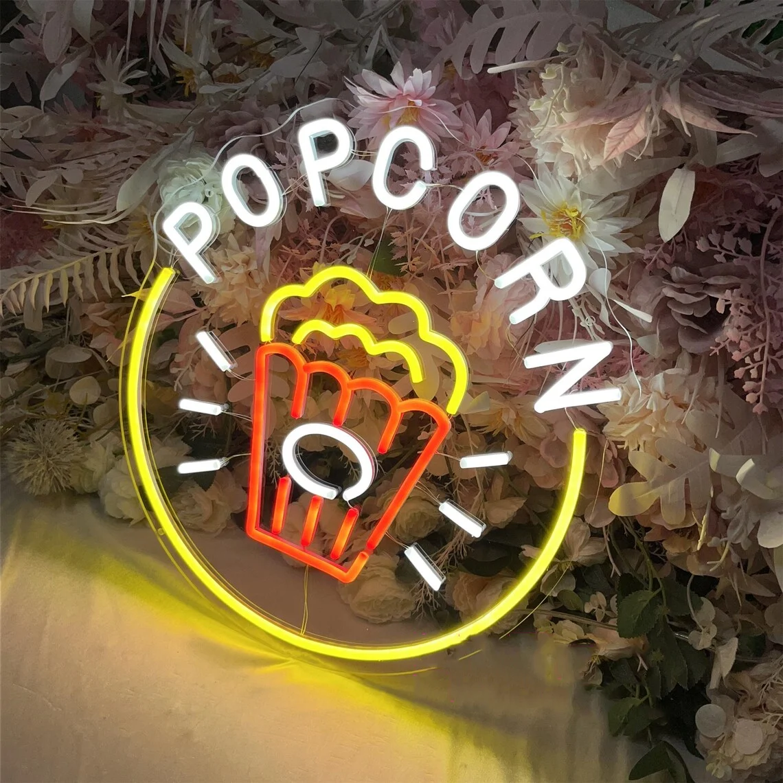Popcorn Neon Sign Food Bar Neo - Home Cinema Food ulasan dan harga