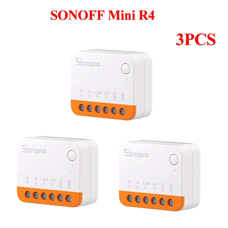 Sonoff Mini R4 Extreme WLAN Smart Switch mit externem Relaismodus für Ein-/Ausschaltsteuerung, kompatibel mit eWeLink und Alexa