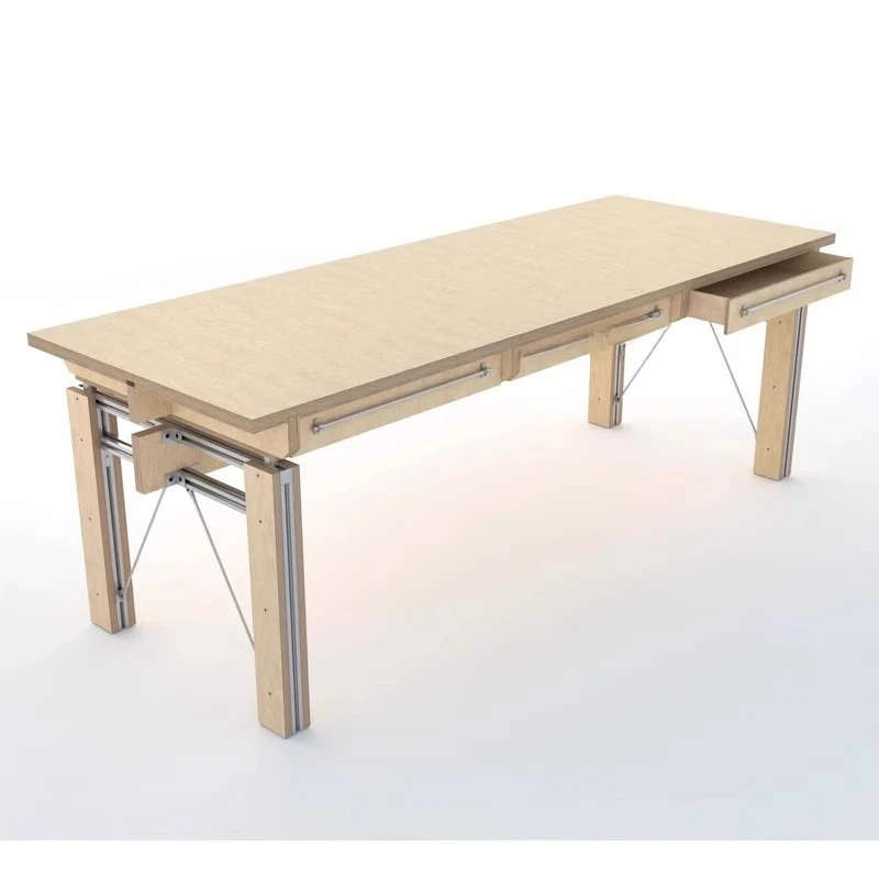 

Long table aluminum birch drawer table office computer desk aluminum profile optical axis double station