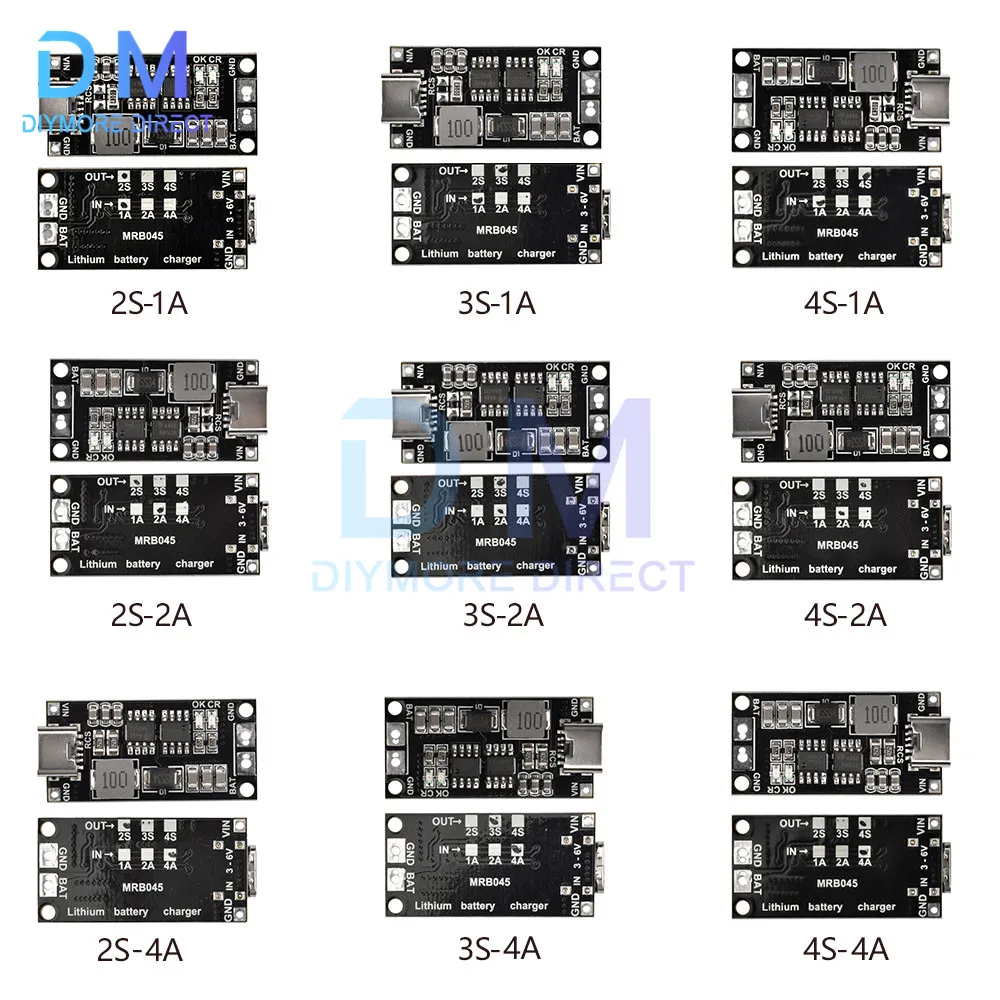 Type C USB Input High Current 3A Polymer Ternary Lithium Battery Quick Fast Charging Board IP2312 CC/CV Mode 5V To 4.2V