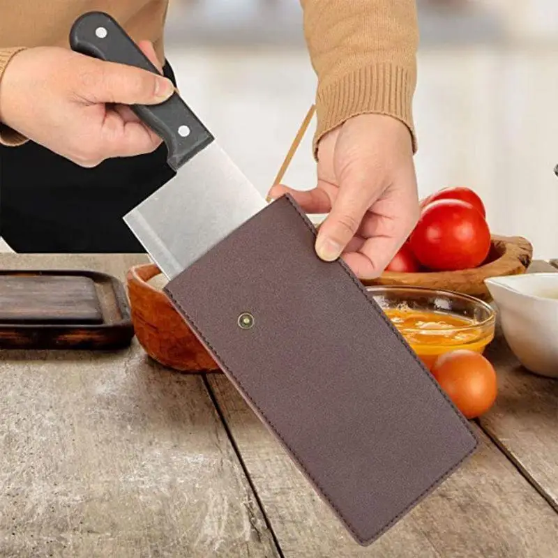 Funda protectora de piel sintética para cuchilla de carne, Protector reutilizable antipinchazos para verduras y carne