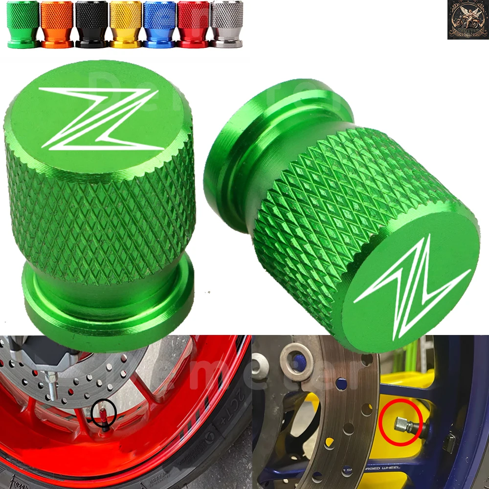 For Kawasaki Z650 Z750 Z800 Z900 Z1000 Z250 Z400 Z CNC Aluminum Wheel Tyre Valve Cap Motorcycle Accessories Cover Cap Plug