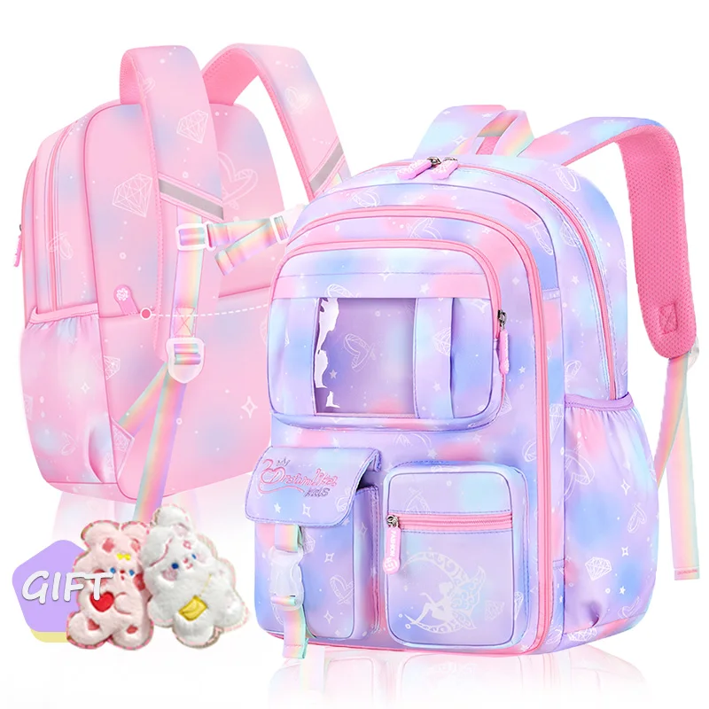 

Large Capacity School Backpack for Girls 180° Side-Open School backpack for Kids Teenage Outdoor Travel Bag Children Gift