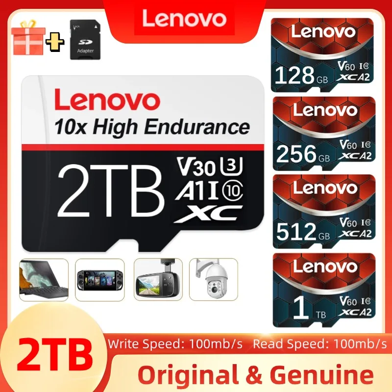 Lenovo 2 ТБ карта памяти 1 ТБ 512 ГБ 256 ГБ 128 ГБ Micro TF SD карта A1 высокоскоростная камера для Nintendo 64 телефон камера