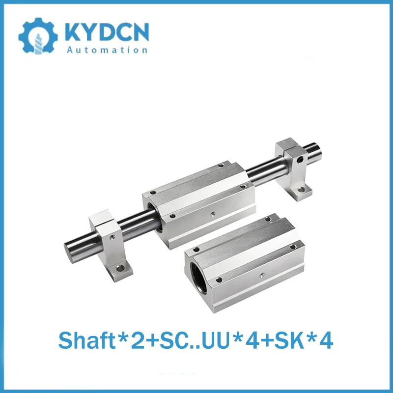 16mm SCS Slider SK Bracket Linear Cylindrical Optical Axis Guide Rail Complete Set SCS16UU SK16 Slide Rail Slide Table