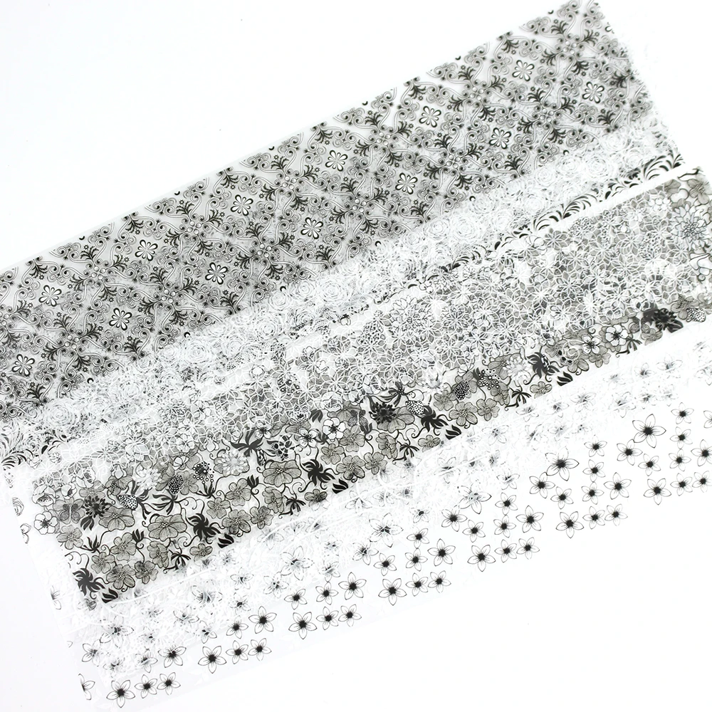 10 قطعة مسمار الفن احباط نقل صائق مجموعة ملصقات الأظافر المجسم خمر الدانتيل مزيج تصميم DIY بها بنفسك مانيكير الديكور يلتف #4