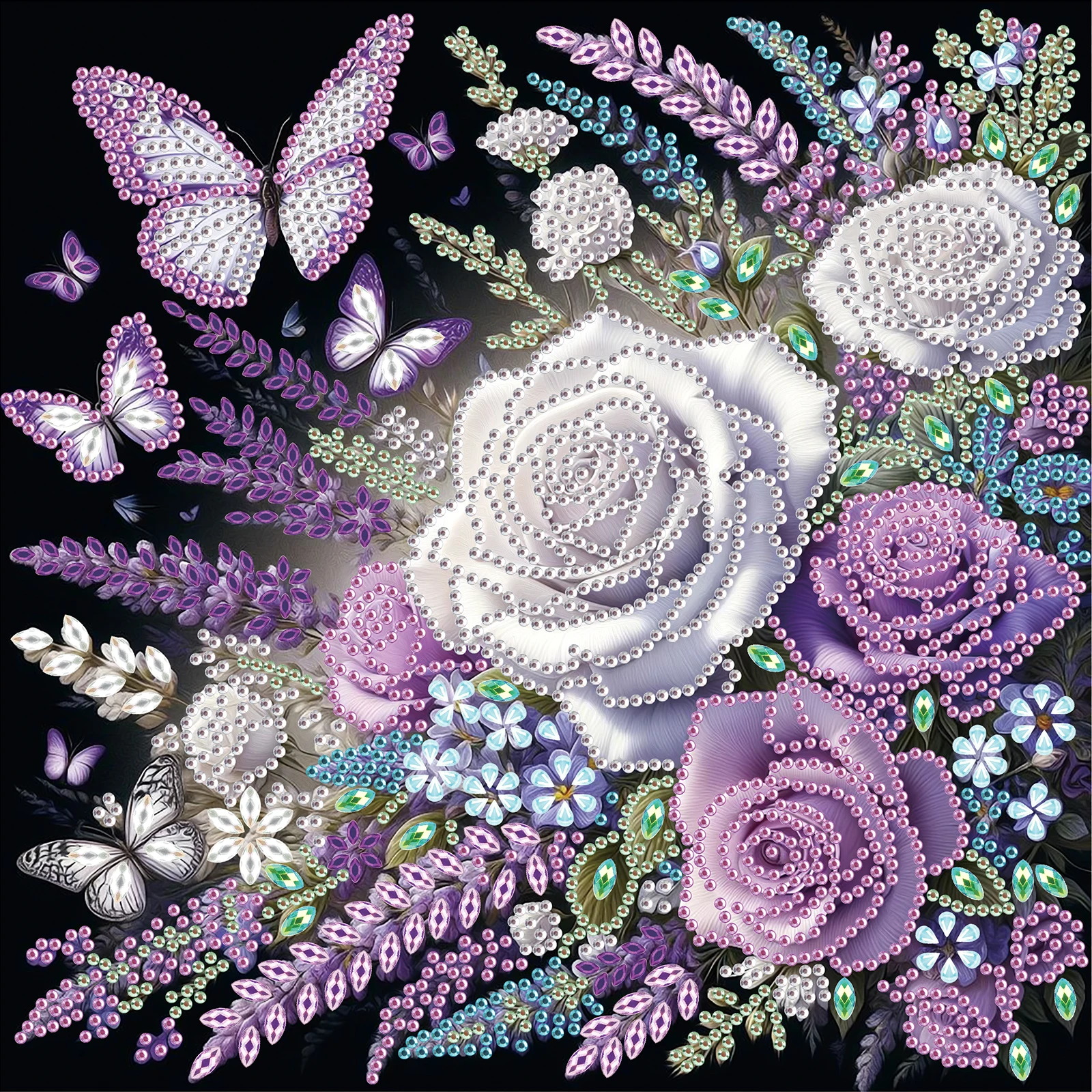 Roses Special Shape Diamond Art Painting Kit for Adult Beginner,Crystal Diamond Special Shape Kit for Home Wall Decoration Gift