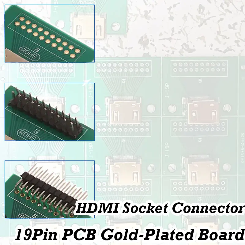 HDMI-Compatible DP Mini 20Pin  19Pin PCB Gold-Plated Board Bond Wires Seals HDMI Socket Connector Female Seat Test