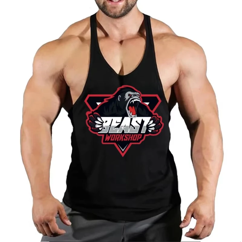 سترة تدريب رياضية جديدة للرجال لعام 2025 - قميص داخلي لكمال الأجسام بدون أكمام، بلوزة قطنية مسامية للياقة البدنية والتدريبات الرياضية