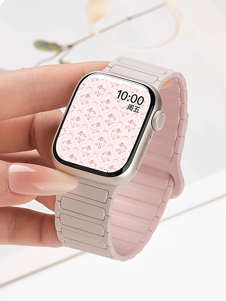Magnetic Strap for Apple Watch Band 46mm 45mm 44mm 42mm 49mm 40mm Silicone Correa Bracelet iWatch Series 10 9 8 7 6 5 Se ultra 3 image 5
