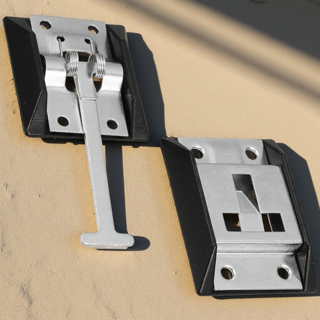 

Metal T-Style Entry Door Catch Holder Carbon Steel Zinc Coating Heavy Duty Trailer Door Latch T Catch Holder