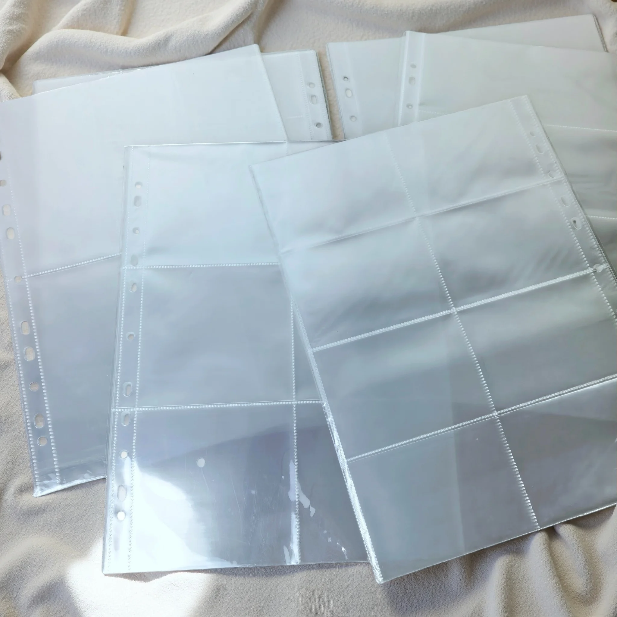 A4 11-Hole Clear Single-Sided Photo Sleeve Pages Acid-Free PVC-Free For Binders Postcards, K-Pop/Star Collection, Card Storage