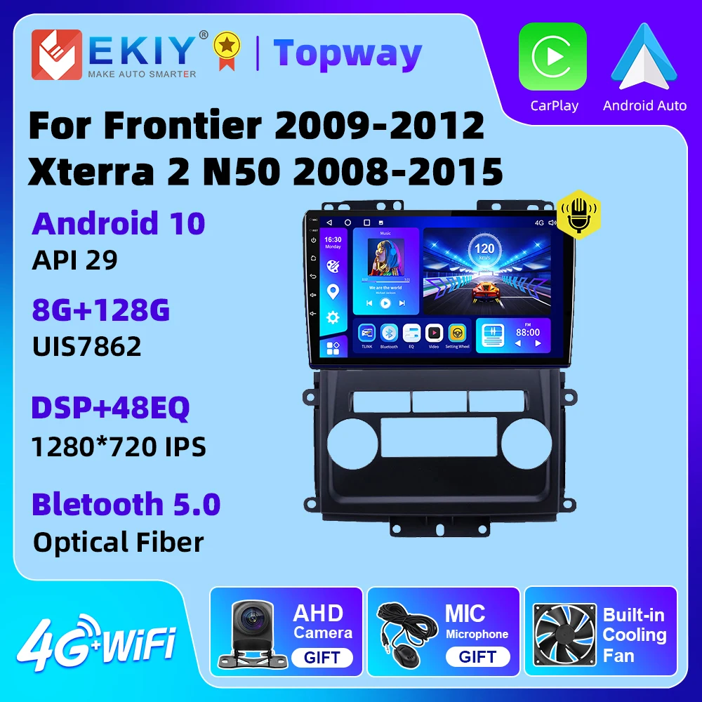 EKIY-Radio con GPS para coche, reproductor con Android 10, 4G, WIFI, BT, sin DVD, Frontier para Nissan Xterra, SUZUKI Equator 2009, 2010, 2011, 2012