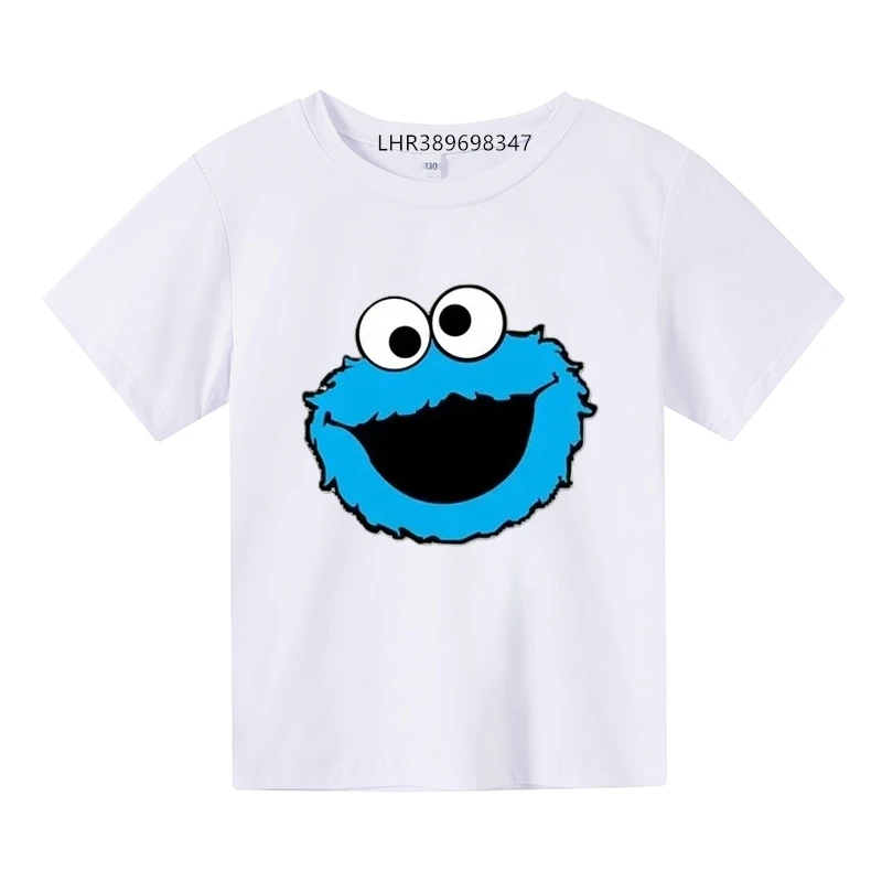 ELMO Fashion Tshirt Suitable for children Round Neck tops T-shirt Boys Girls age 3-12 Casual Toddle summer  Short Sleeve