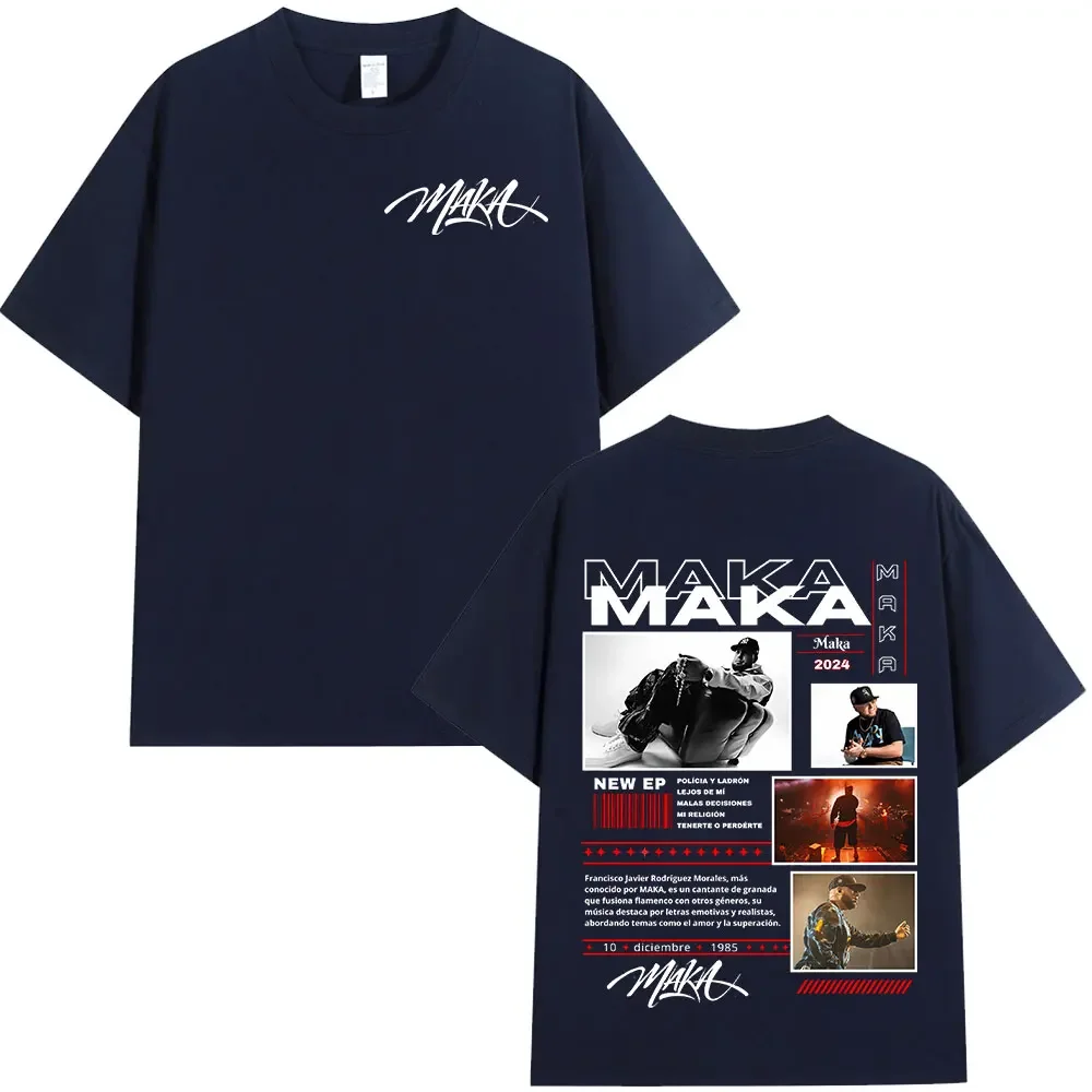 Rapper Maka Tour Merch T Shirts Men Women Clothing Fashion Vintage T-shirt Cotton Casual High Quality Cotton T Shirt Streetwear image 3