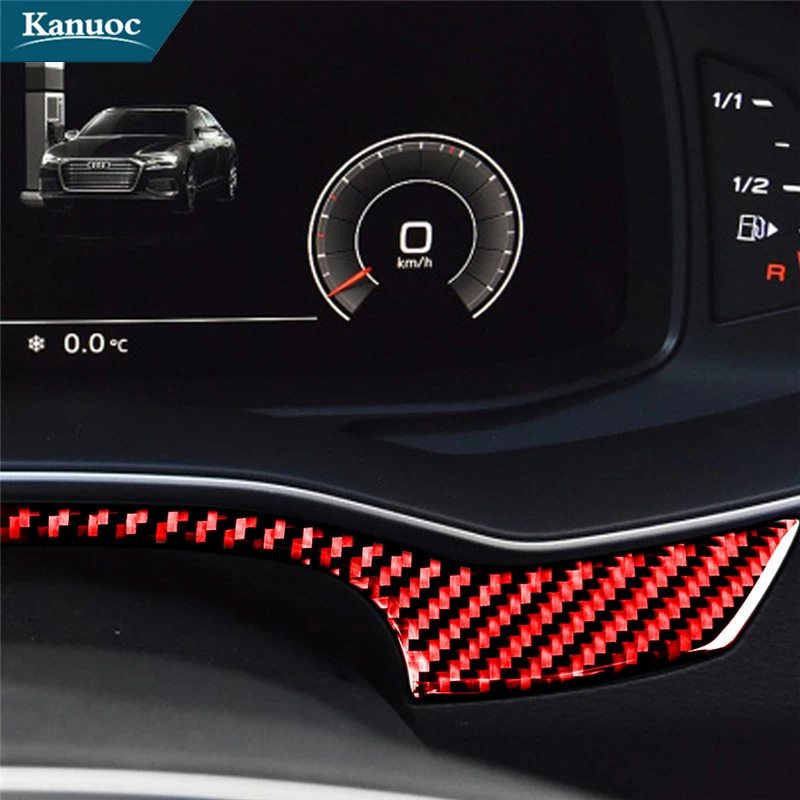 

Car Decorative Interior Accessories For Audi A6L A7 2019 2020 2021 Carbon Fiber Dashboard Styling Stickers Trim Strip