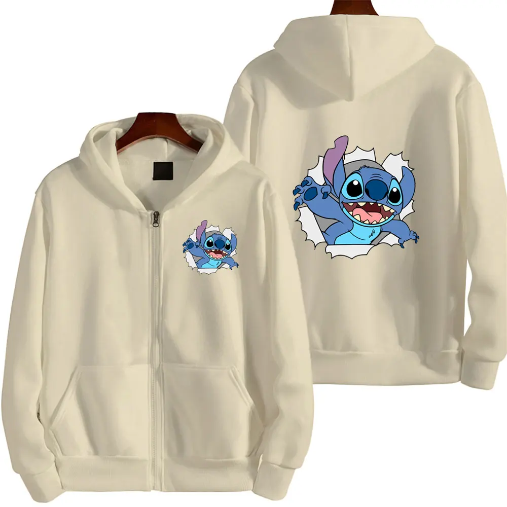 Ścieg męska kurtka bluza z kapturem 2024 nowa wiosna jesień dorywcza damska bluza kreskówka Anime para odzież typu Oversized płaszcze