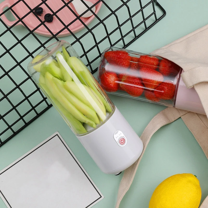 Home Mini tazza di succo Spremiagrumi portatile a 2 lame Piccola tazza di succo con ricarica USB automatica