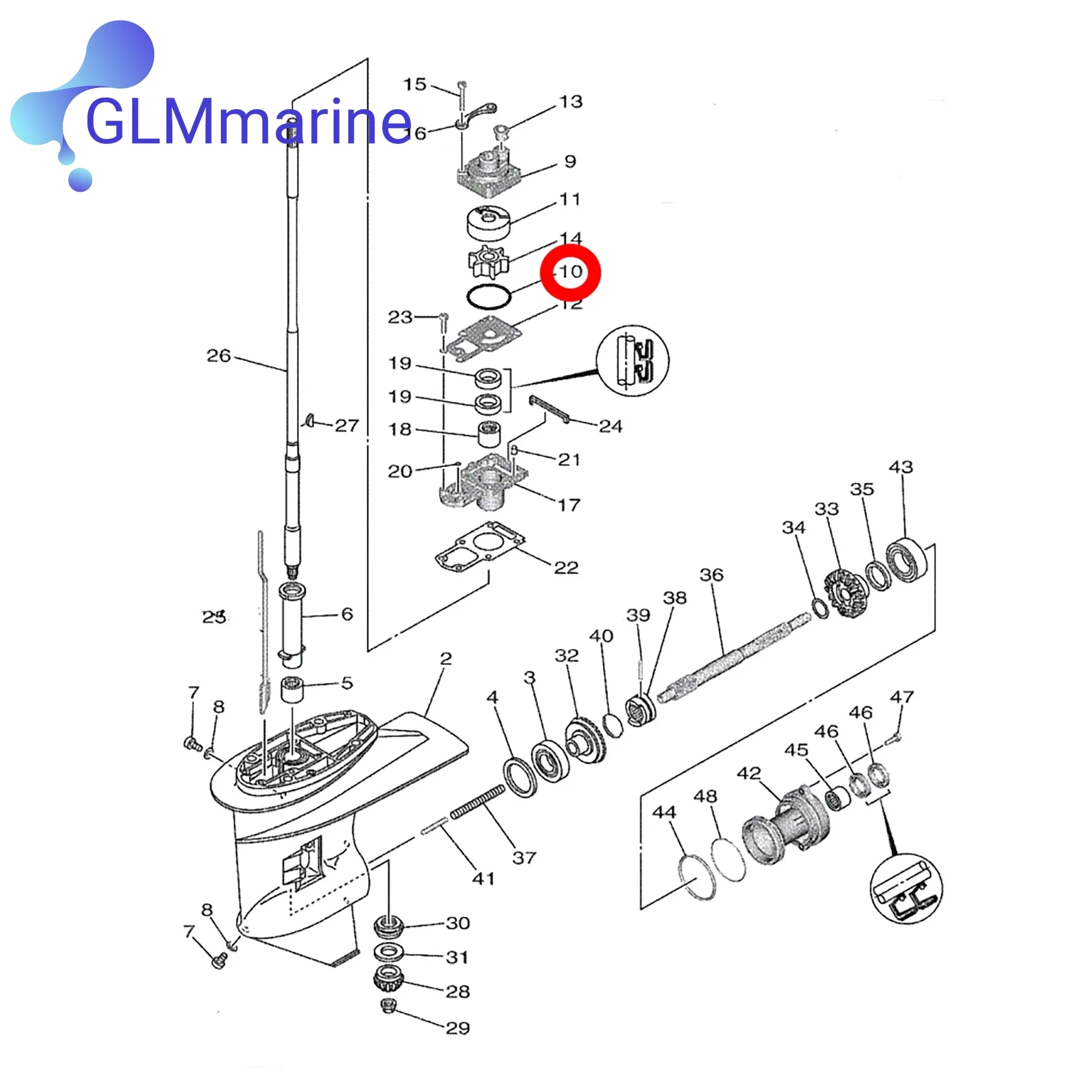 2Pcs O-Ring 93210-45161 for Yamaha Outboard Motor 20HP 24HP 25HP 30HP 1993-2024 Marine Engine Replacement 18-71332