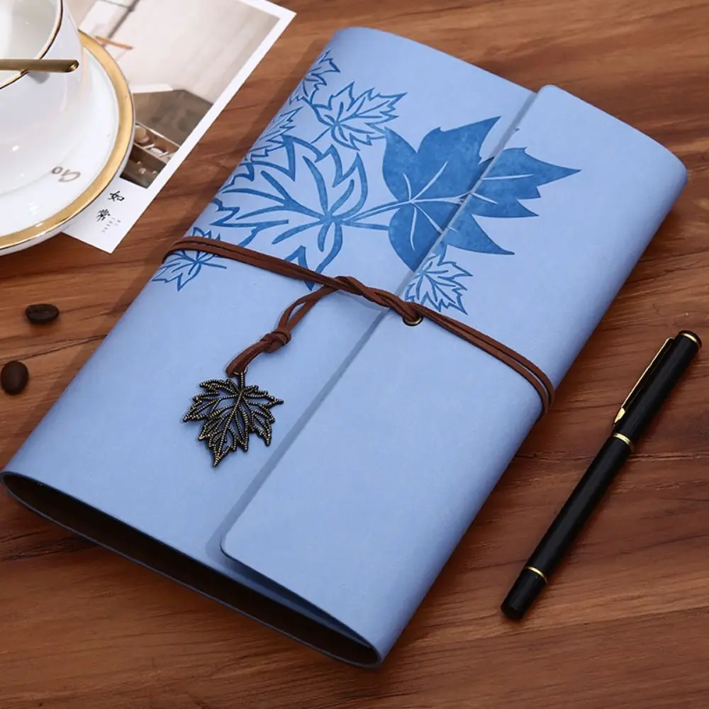 A7/A6/A5 Travelers Vintage Notebook Kraft Paper Blank PU Leather Kraft Notebook Loose Leaf PU Leather Spiral Notebook Planners