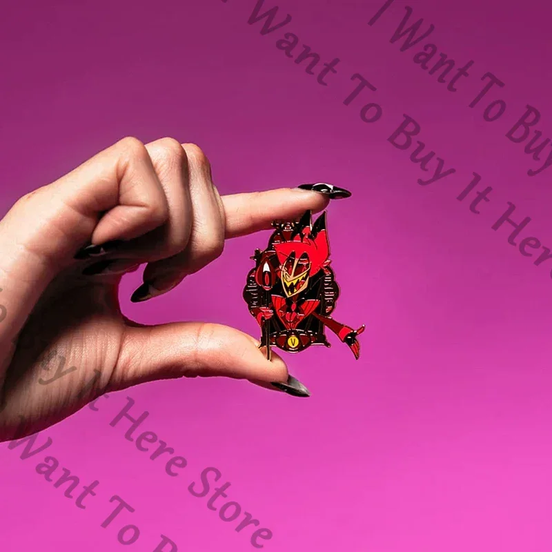 

Genuine Anime Hazbin Hotel Charlie Vaggie Angel Dust Addiction Cosplay Cartoon Emblem Badge Metal Brooch Pendants Widget Gift