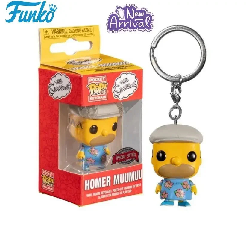 Funko Pop llavero Pop de bolsillo The Simpsons Homer Muumuu colección de figuras de vinilo modelo juguetes para niños llaveros de regalo de cumpleaños