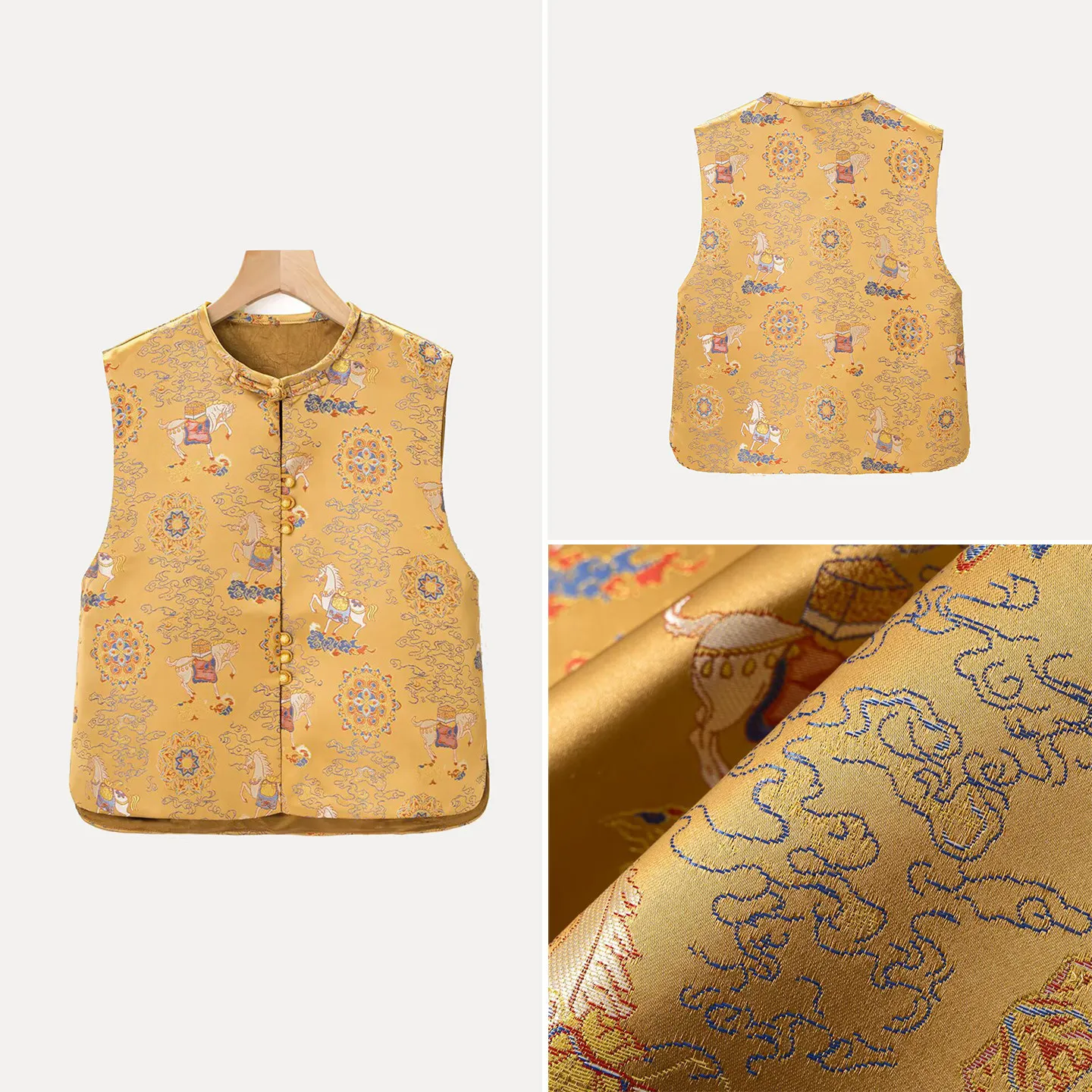 

Faionable Women's Spring 2026 Embroidered Svel Stand Collar Vest Traditional Chinese Sle Single Button Closure Jaet