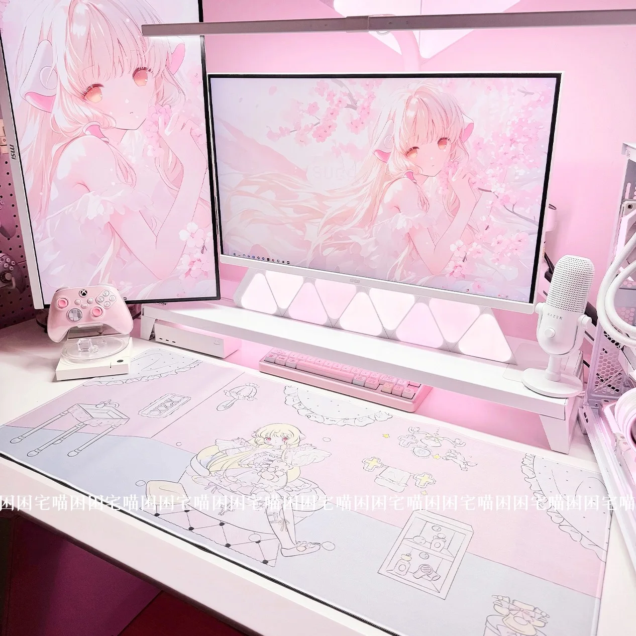 Mouse pad de borracha Xiaogi original, estampa fofa à prova d'água e antiincrustante