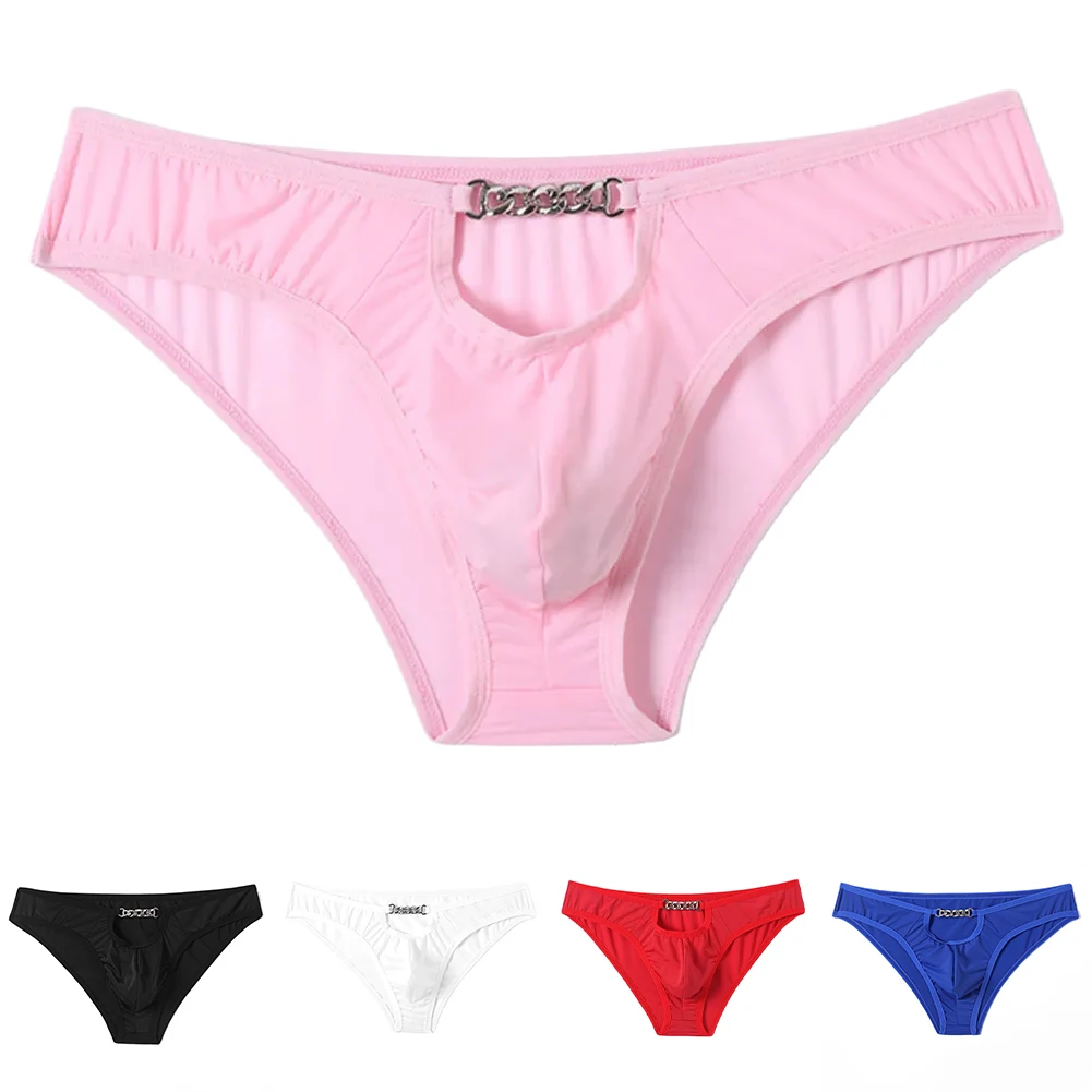 

Men Hollow Chain Design Breathable Brief U Convex Pouch Low Waist Soft Underwear For Hot Man G-string Men's Triangular Panties
