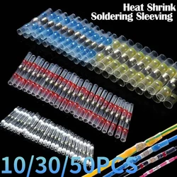 10/30/50PCS Waterproof welding heat shrinkable wire connector soldering sleeve wire terminal kit marine insulation