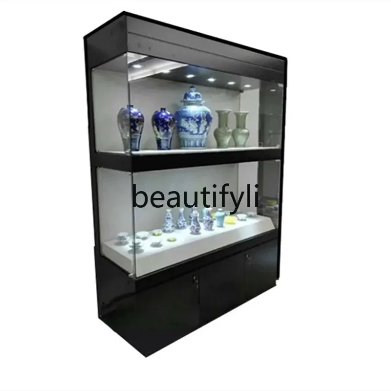 

Museum Display Cabinet Art Exhibition Statue Display Stand Glass Cabinet Cultural Relics Antique Display Cabinet