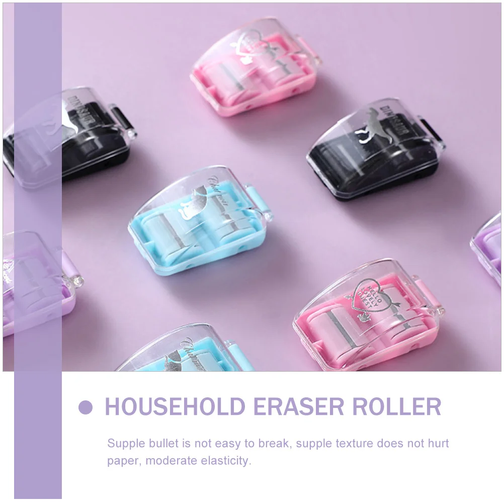 2 Sets Desktop Cleaner Eraser Crumb Collector Household Scroll Wheel Roller Plastic Mini