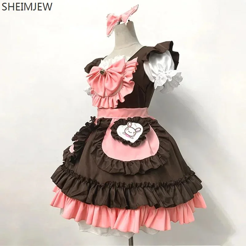 

AA1 Japanese Kawaii Cafe Waitress Costume Female Sweet Lolita Anime Bunny Girl Maid Cosplay Costume Carnival Party Stage Dress