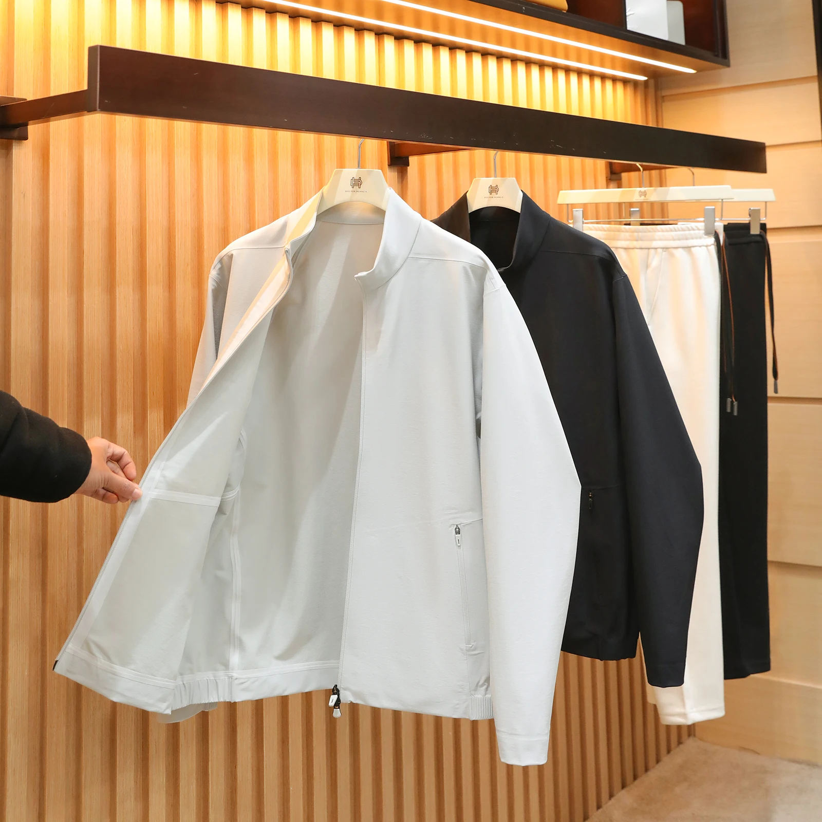 

Мужская функциональная уличная куртка Весна 2026 с воротником-стойкой, защитой от разрывов, на молнии, повседневная, с длинными рукавами