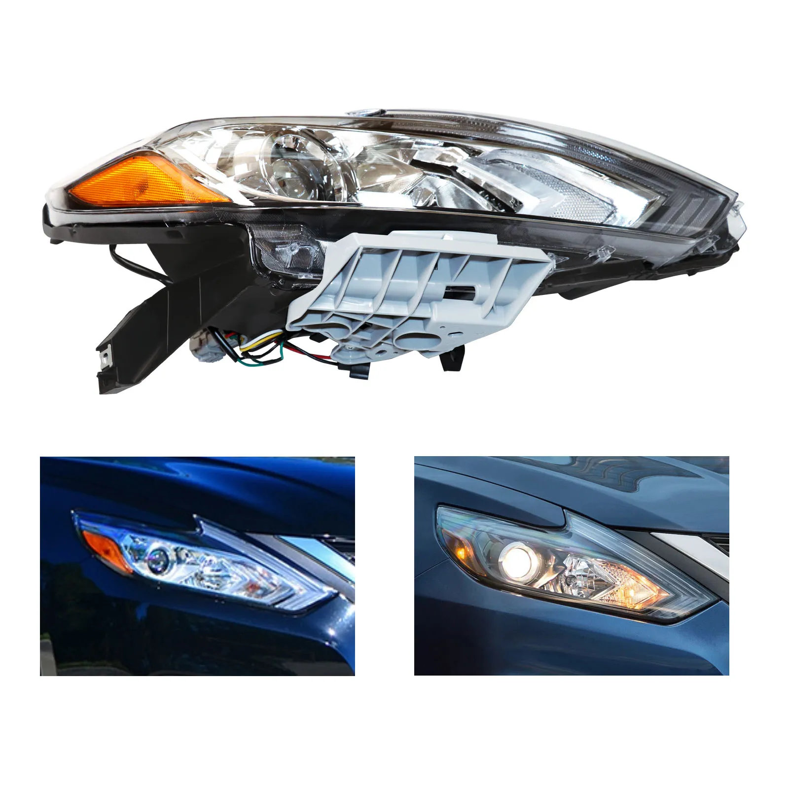 Halogen Headlight Headlamp Accessory w/LED DRL FOR Nissan Altima Sedan 2016-2018 Pair/Left/Right