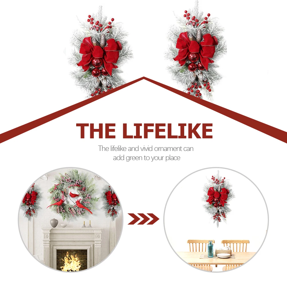 

Xmas Pendant Stair Wreath Lifelike Decorative Hanging Centerpiece Door Decor Christmas Decoration Party Ornaments