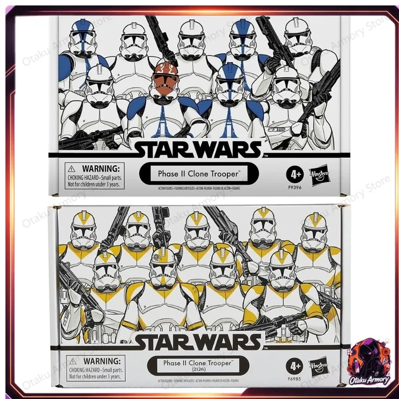 (In Stock) Hasbro Star Wars TVC 212th Phase II Clone Trooper 4-Pack 3.75 Inch Collectible Action Figure Gift for Collectors
