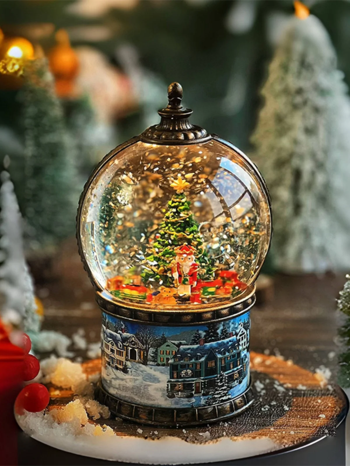 

Вращающаяся музыкальная шкатулка-снежинка с снежным человечком, подарок на день рождения для детей, декоративные украшения Cisas, расписанные вручную, из искусственного хрусталя