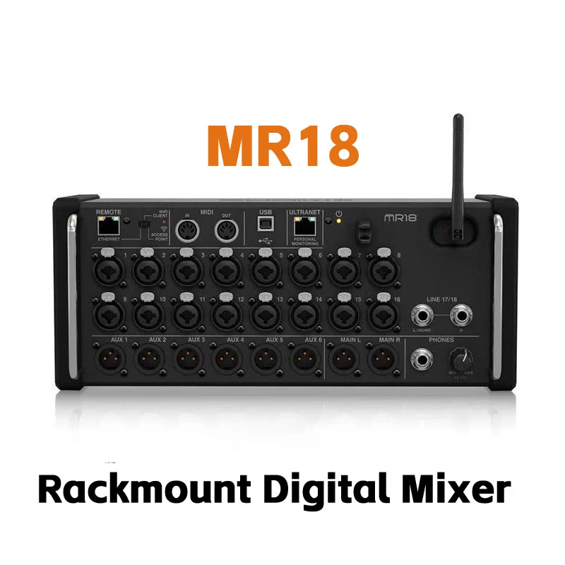 Air 1:1 MR12 MR18 Rack Mount Professional Digital Mixer Built-in Wifi DSP Audio Mixer DJ Recording Studio with USB Recorder