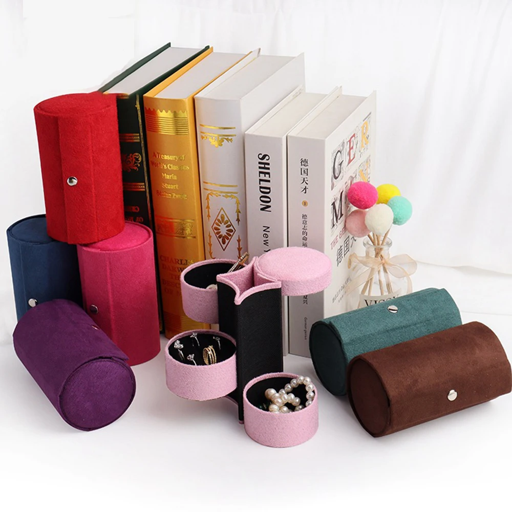 Small Jewelry Case Box 7.5*7.5*13 Cm Multi-Functional Flannel Jewelry Storage Box Women'S Gifts Giving Fashion Wedding Accessory