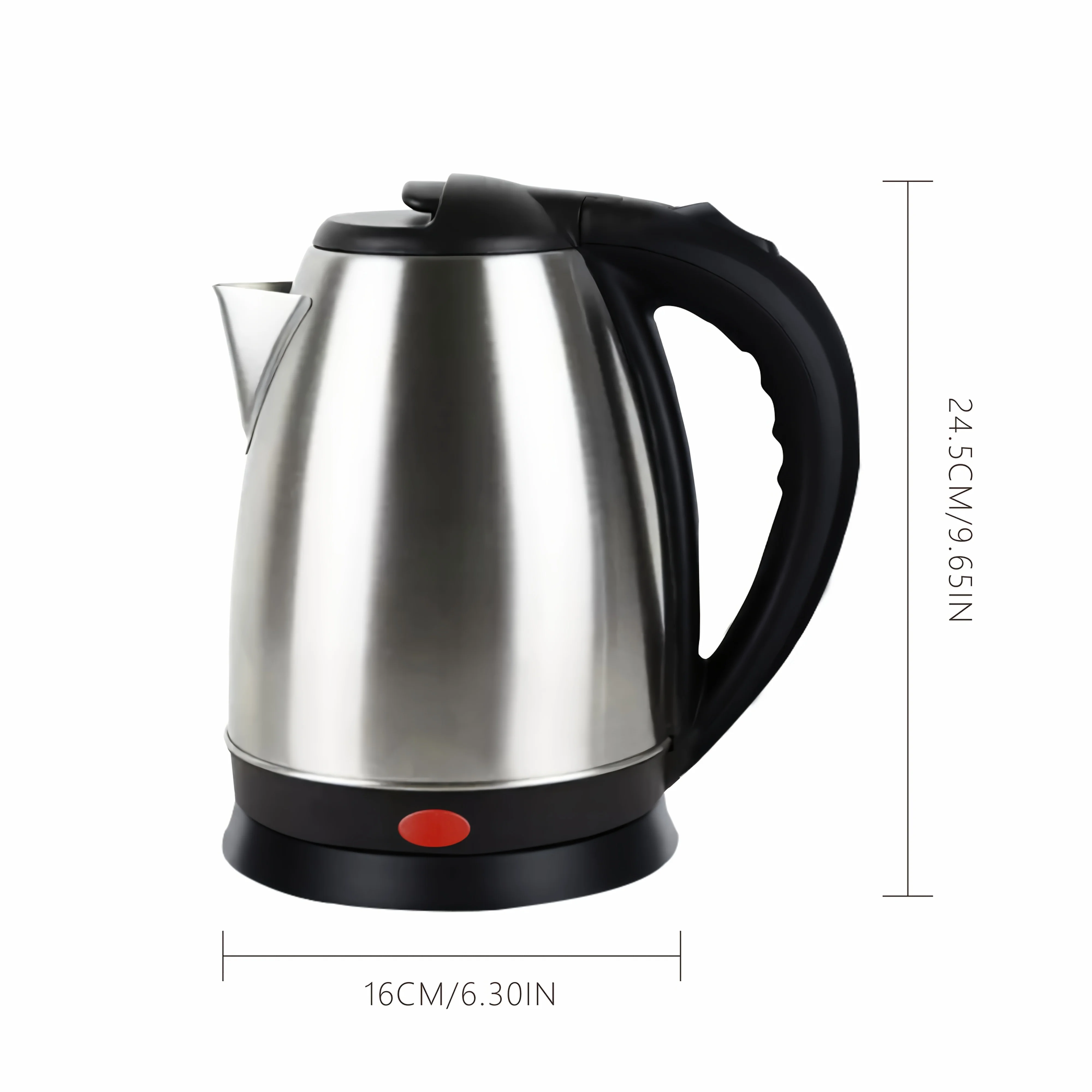 2,0-Liter-Wasserkocher aus Edelstahl – abnehmbarer Boden, schnell kochend für Zuhause, Büro und Reisen, Silbergrau und rostbeständig