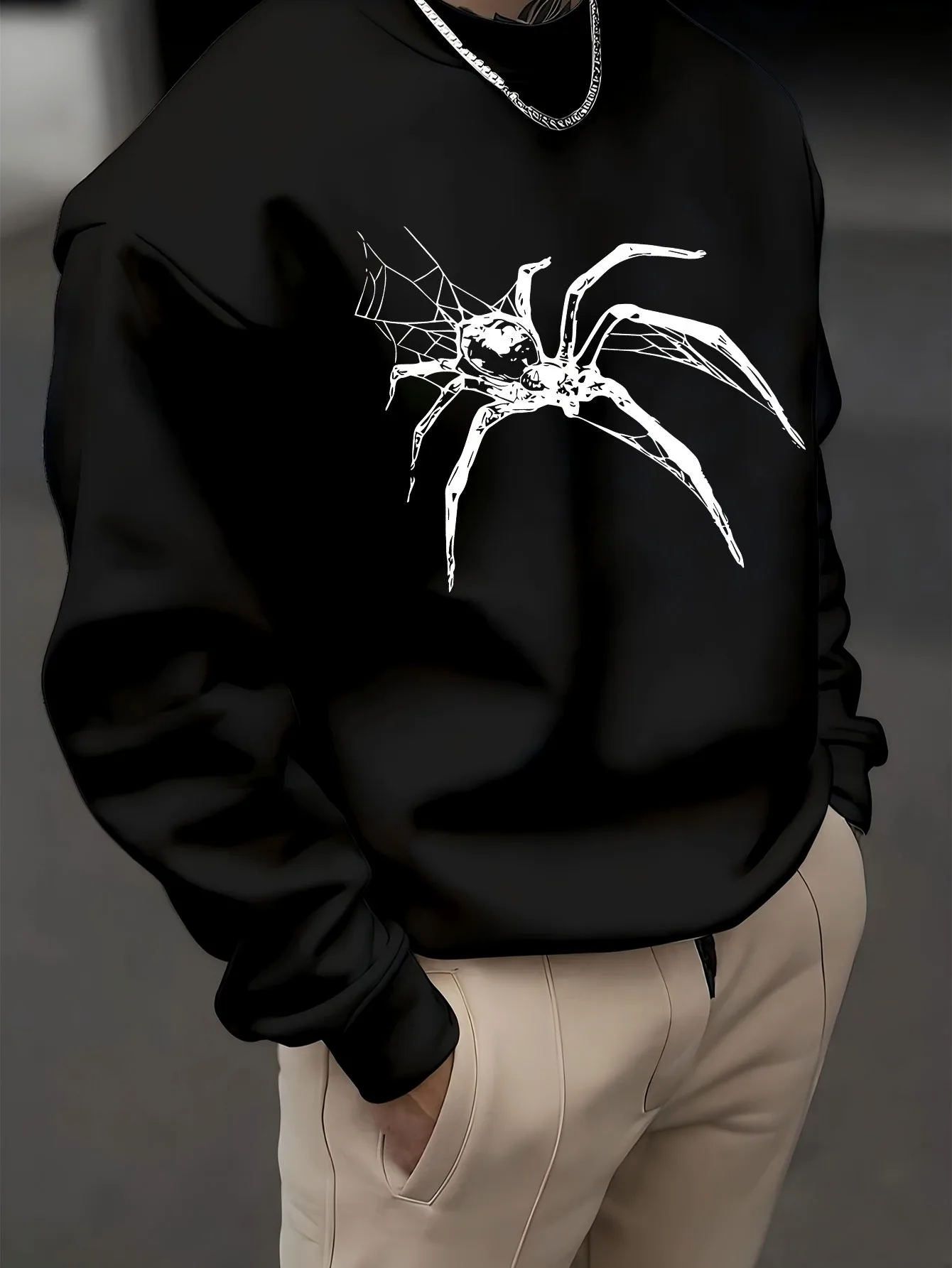 

Осенние и зимние мужские и женские толстовки с графическим принтом паука, повседневные свободные уличные спортивные тренировочные брендовые модные толстовки