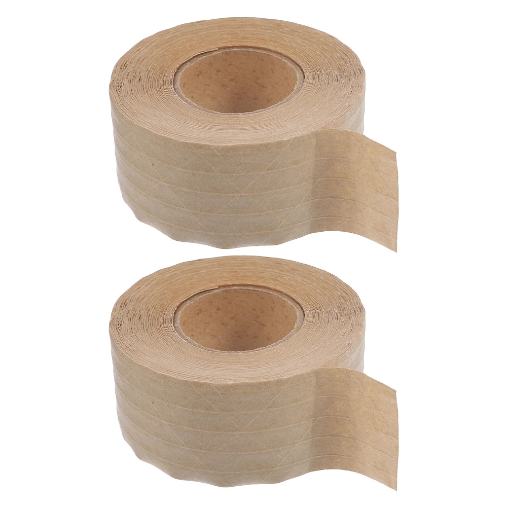 2 Rolls Kraft Paper Tape Carton Package Water Activated Sealing Writable Packaging Packing Active