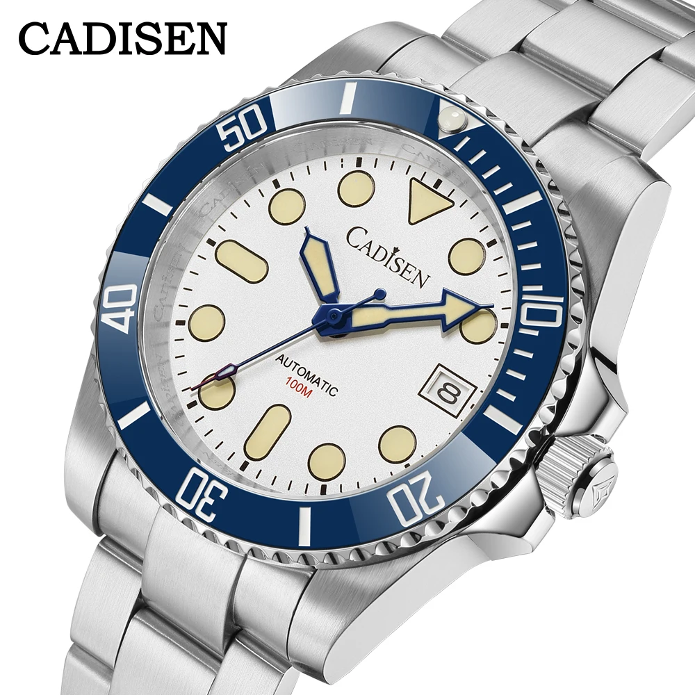 Cadisen For Mens Watches Japan Nh35a Movt Male Mechanical Automatic Stainless Steel Sapphire Crystal Wristwatch Rotatable Bezel