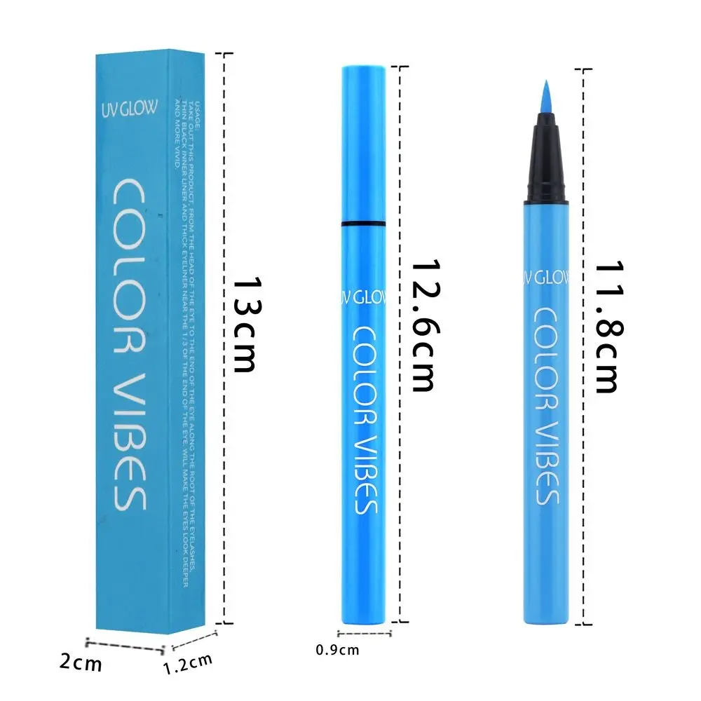 야광 자외선 형광 아이라이너, 보라색, 노란색, 바디 아트 페인트, 젤 펜, 오래 지속되는 방수